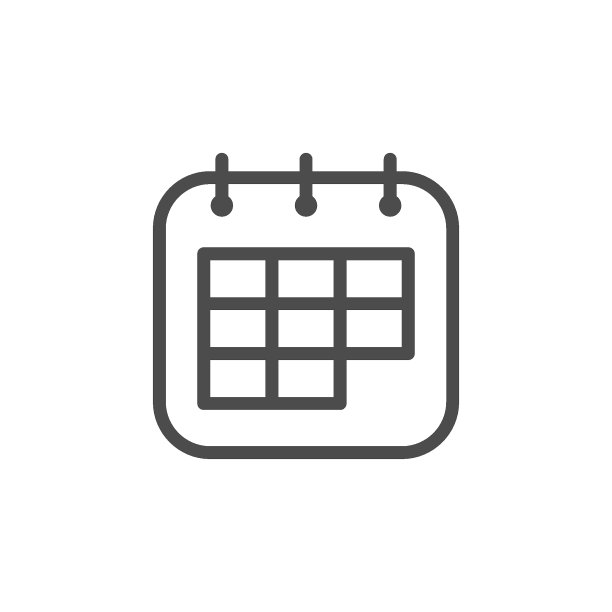 日历线条轮廓图标和页面符号图片下载