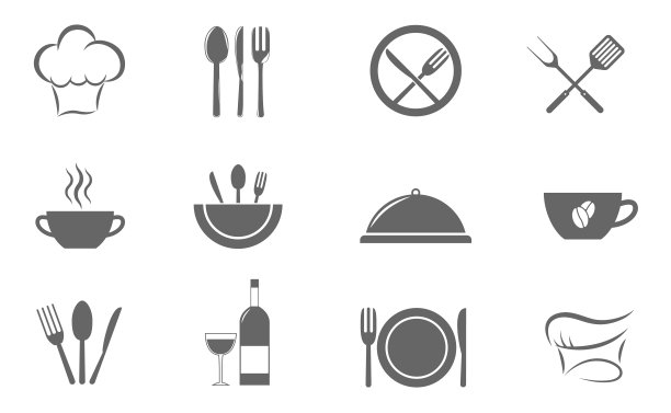 餐厅和咖啡馆的标志图片下载