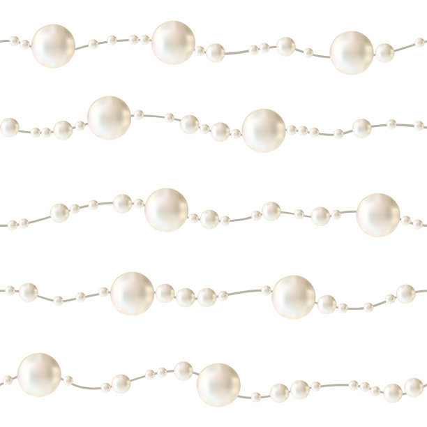 珍珠。白色背景。抽象的矢量图。无缝模式。图片下载