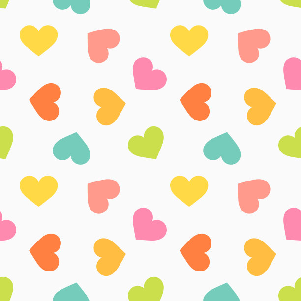 可爱的彩色心形无缝纹理图案。图片下载