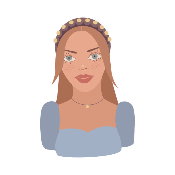 矢量插图的年轻女子。时尚和时尚的欧洲斯拉夫女孩。孤立的角色,《阿凡达》。年轻人的生活方式。图片下载