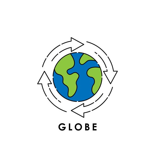 全球图标孤立在白色背景上。时尚设计风格的全球图标。图片下载