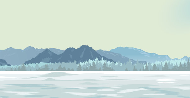 群山背景下的白色林间空地图片下载