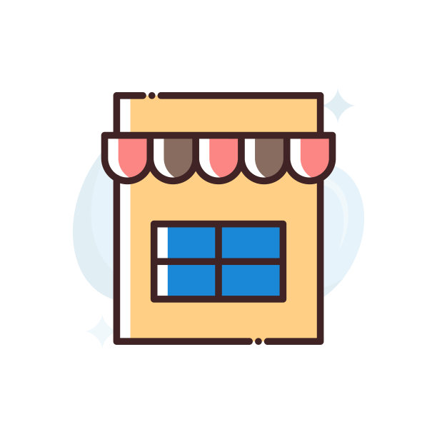 商店矢量图标风格的插图。图片下载