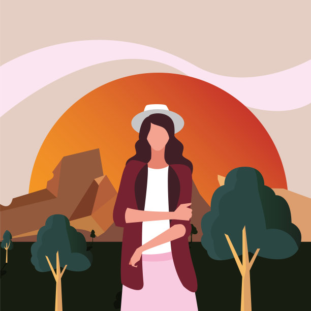 阿凡达女人前面的景观矢量设计图片下载