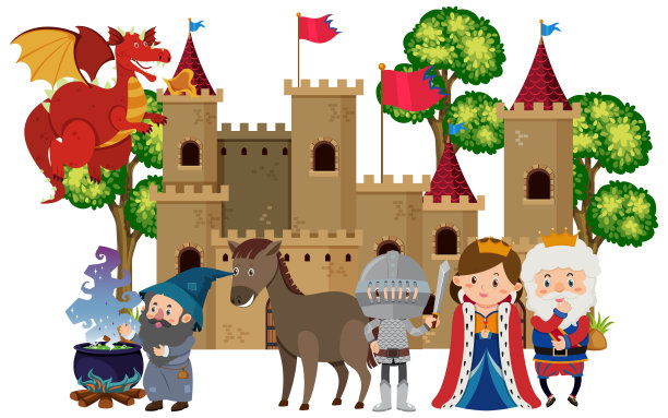 城堡里的中世纪人物图片下载