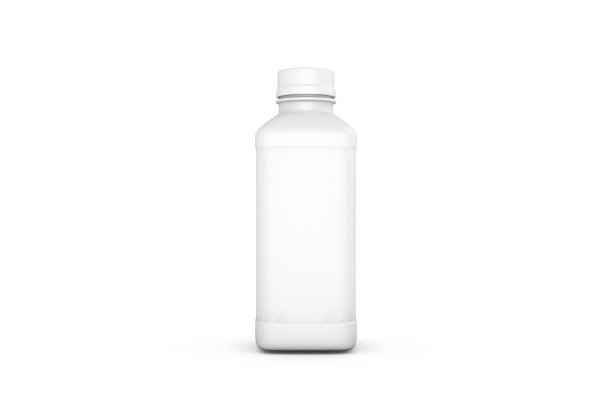 3D渲染逼真的塑料瓶与盖上白色图片下载