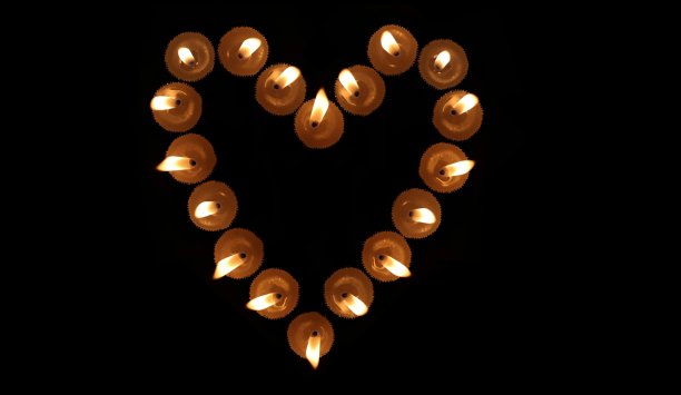 心形的蜡烛图片下载