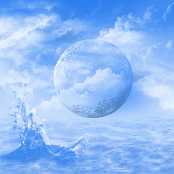 行星，天空和水的背景图片下载