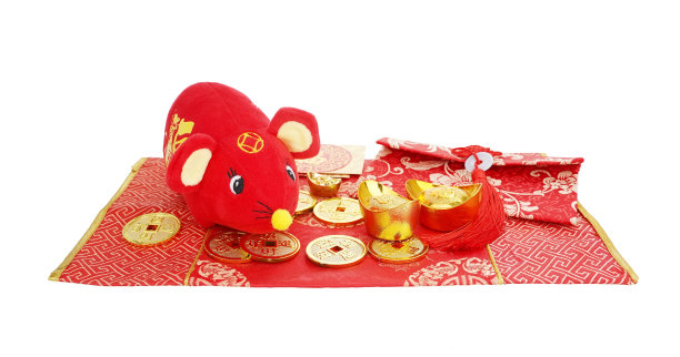 传统的中国布娃娃鼠，2020年是鼠年。老鼠的话意味着祝福图片下载