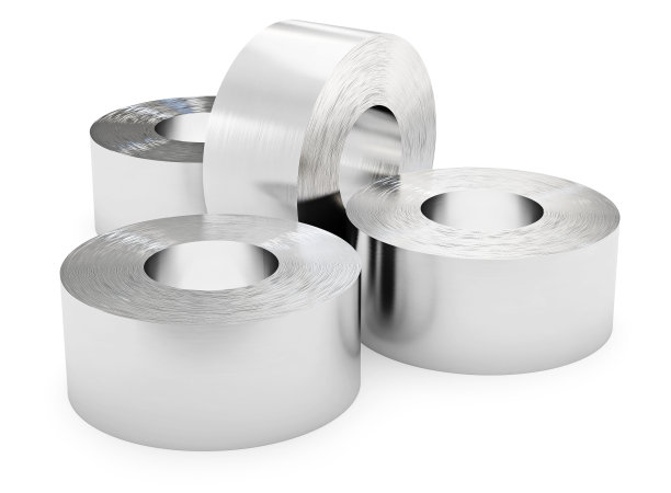 轧钢片，轧制金属制品。剪切路径。图片下载