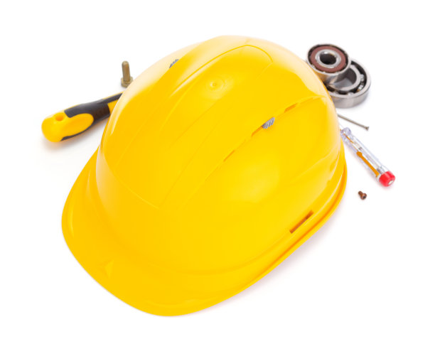 施工头盔与工具和仪器图片下载
