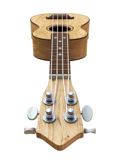 木制传统女高音尤克里里左视图3D图片下载