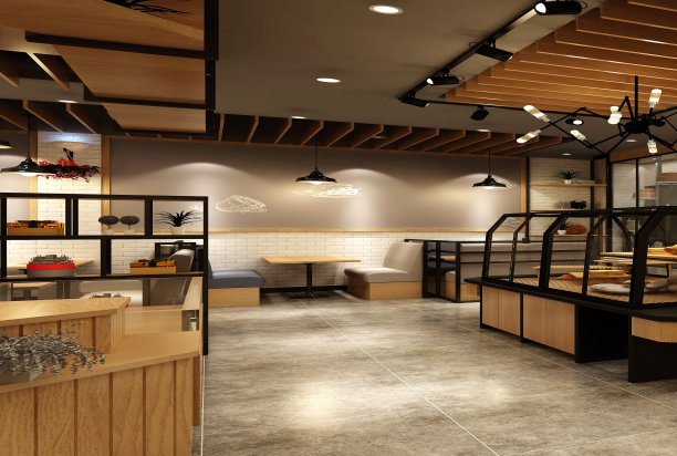 面包店的3d渲染图片下载