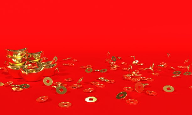 中国黄金庆祝中国新年图片下载