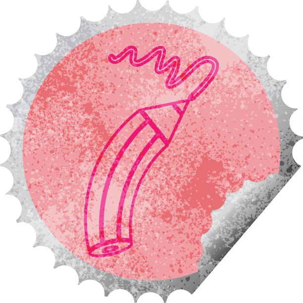 铅笔画一线圆剥落贴纸图片下载