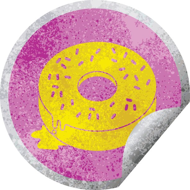 美味的圆圈剥皮贴纸图片下载