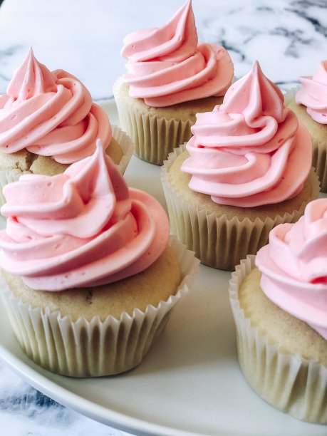 无麸质香草蛋糕配粉色糖霜图片下载