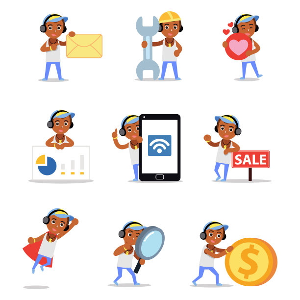 一套人物说唱歌手戴着发光的配饰。图片下载