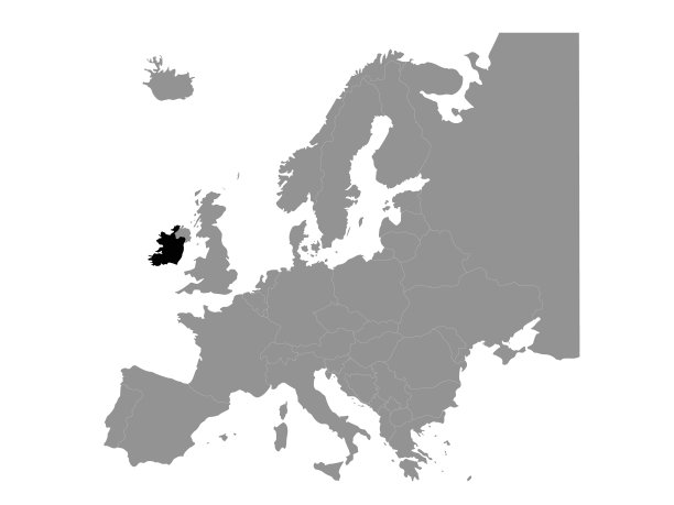 爱尔兰黑色地图图片下载