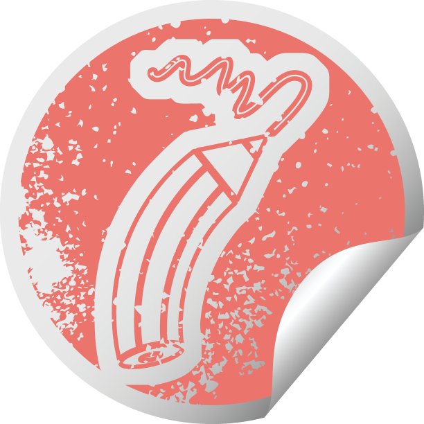 用铅笔画一条心疼的线贴纸图片下载