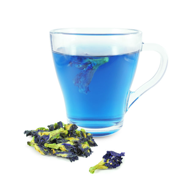 茶杯中的泰国蓝茶图片下载