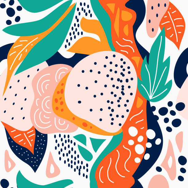 抽象现代矢量无缝模式。手绘各种形状和涂鸦对象。无尽的点缀图片下载
