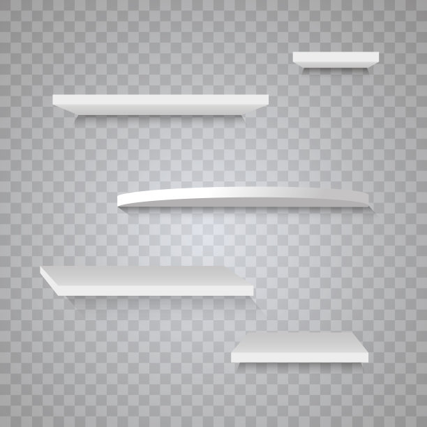 矢量空木架孤立的墙壁背景。书架上的书。图书馆的书架上。教育。学校。矢量插图。图片下载