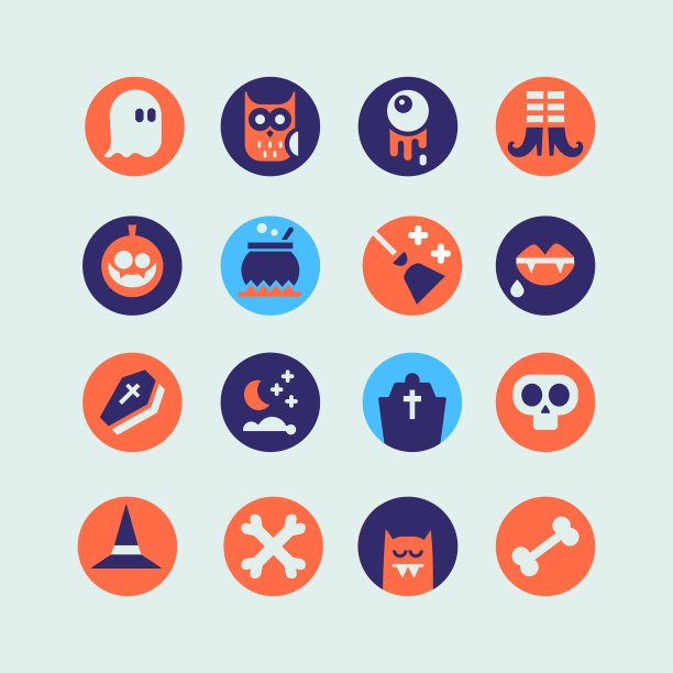 万圣节矢量图标集图片下载