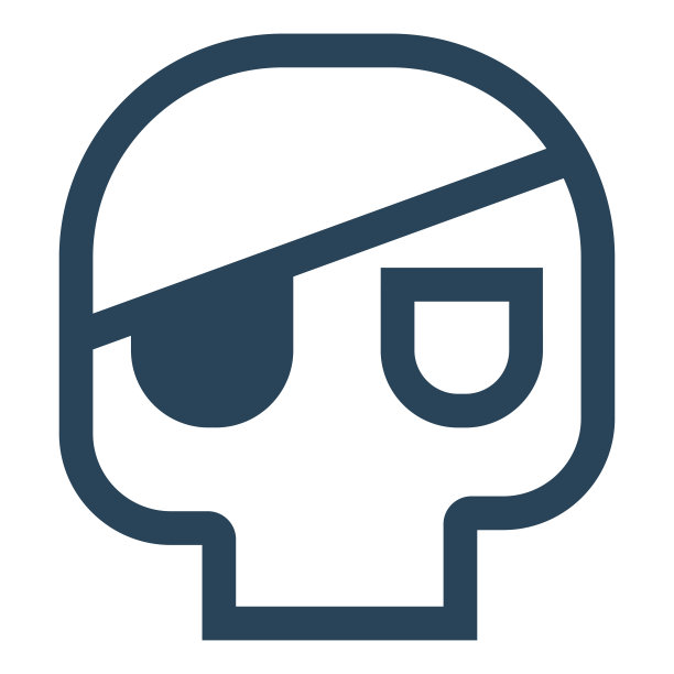 海盗骷髅线图标图片下载