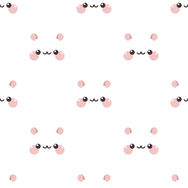 可爱的卡通仓鼠脸。无缝的矢量模式图片下载