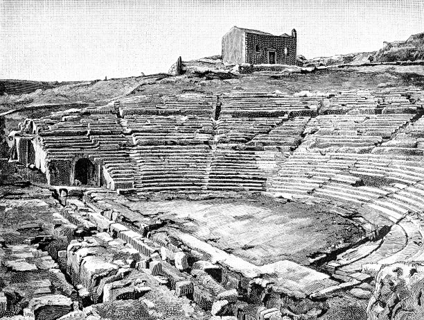 西西里岛锡拉丘兹的圆形剧场，出自《英语画报》1886年图片下载