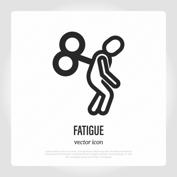 疲劳压力抑郁后背发条装置疲惫男人细线图标矢量图图片下载