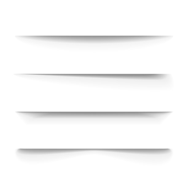 逼真的3d详细的纸阴影效果集。向量图片下载