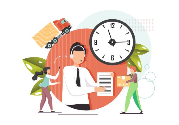 交付呼叫中心矢量平面风格设计说明图片下载