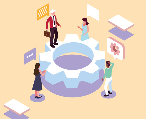 在一个项目上工作的一组人，分析和计划，咨询，团队工作，项目管理，财务报告和战略图片下载