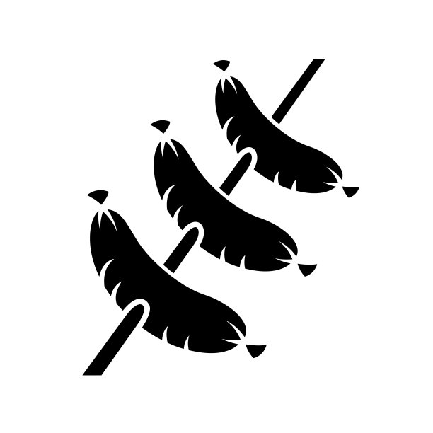 烤香肠上串字形图标。肉铺肉制品。不健康的营养。咖啡厅，小吃店菜单。肉类烹饪。轮廓的象征。负空间。向量孤立的插图图片下载