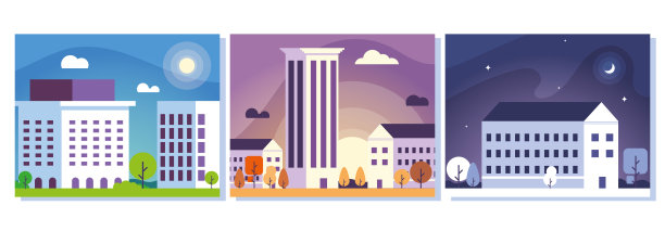 高楼林立的公寓和办公楼图片下载