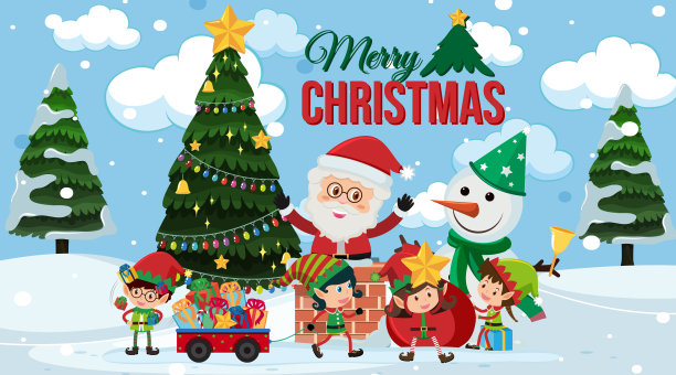 边框模板与圣诞主题背景图片下载