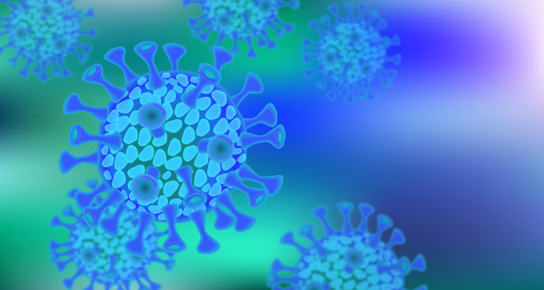 冠状病毒图像蓝色背景图片下载