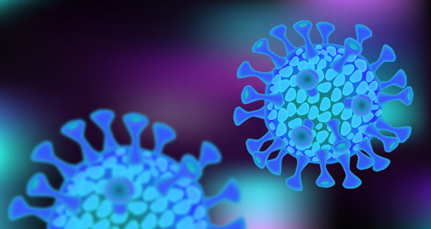 冠状病毒图像蓝色背景图片下载