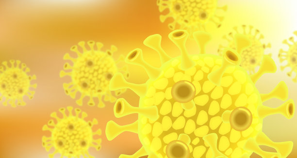 冠状病毒图像黄色背景图片下载