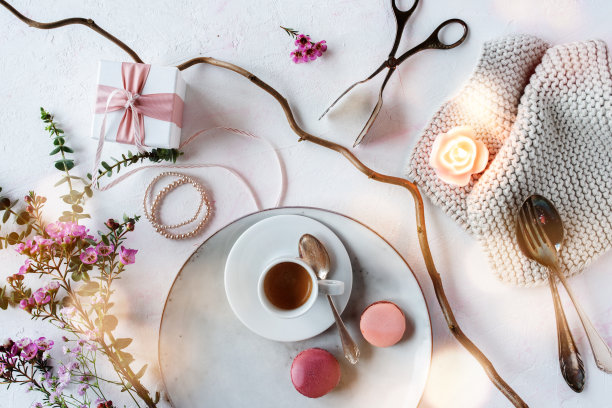 母亲节装饰在明亮的复古风格图片下载