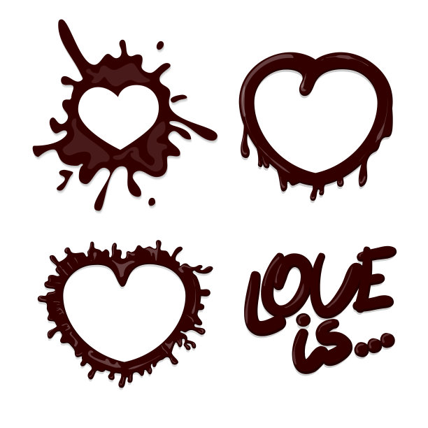 热巧克力飞溅设置孤立的白色背景图片下载