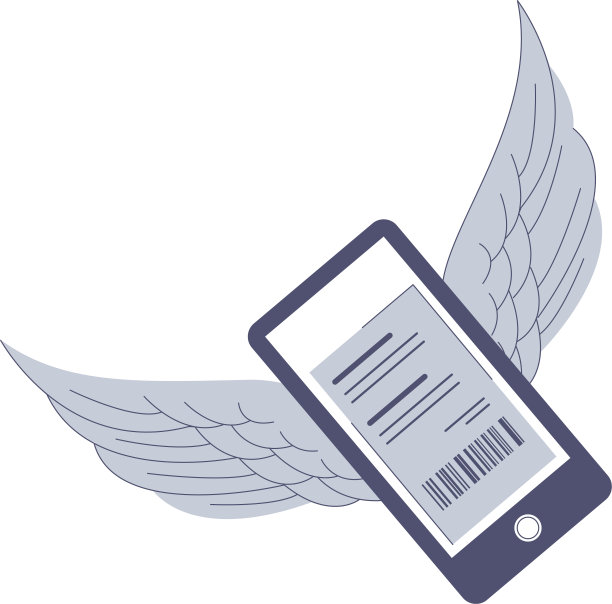 智能手机屏幕图标上的电子机票。即时送票的概念。彩色矢量插图web和打印。图片下载