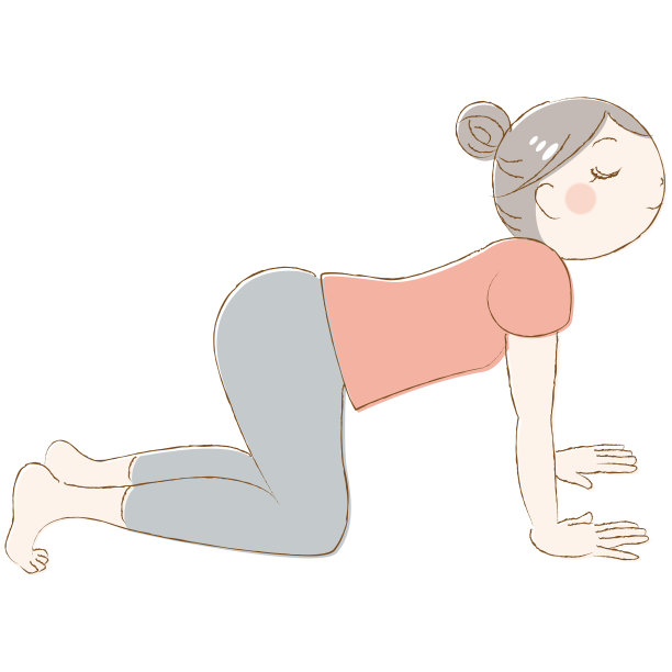 一个可爱的女人做瑜伽的插图图片下载