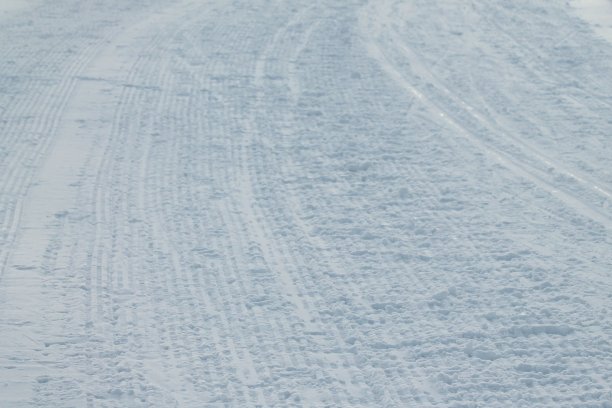 雪地上留下的棱纹脚印图片下载