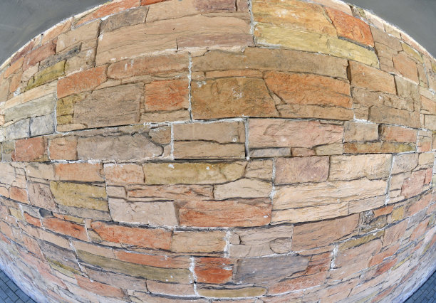 用鱼眼镜头拍摄的砖墙图片下载