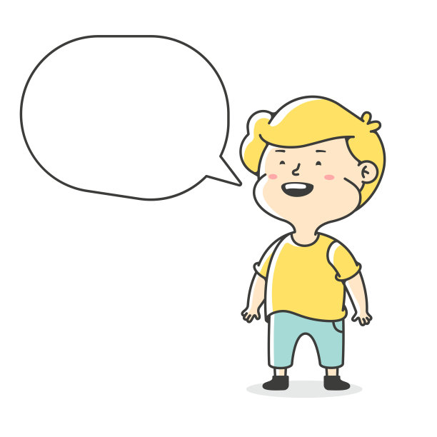 快乐的小男孩站了起来。会话泡沫。孩子们的信息消息图片下载