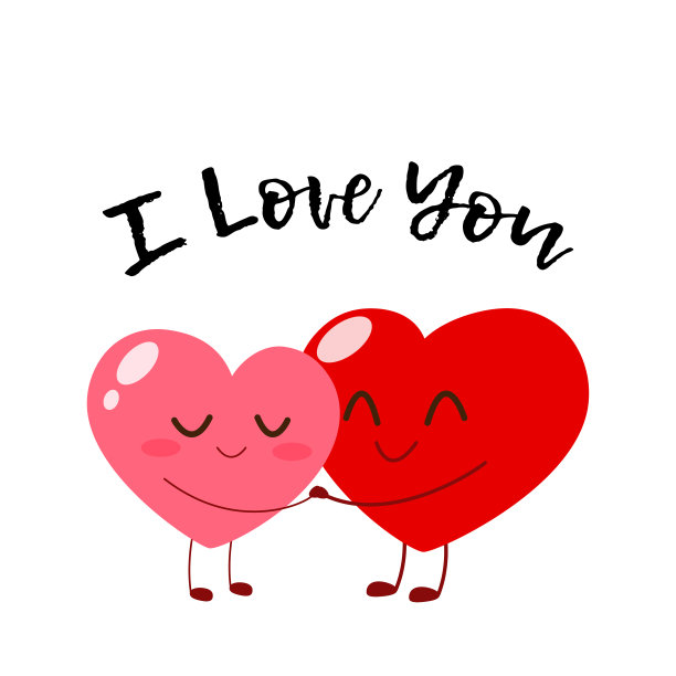 两颗心互相拥抱，牵着手素材图片